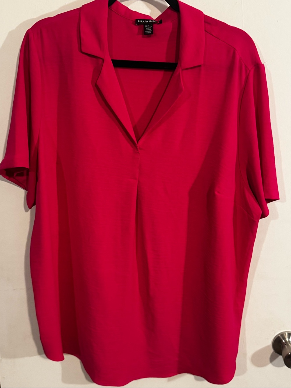 Hilary Radley Fuchsia Short-Sleeve V-Neck Blouse- NWOT